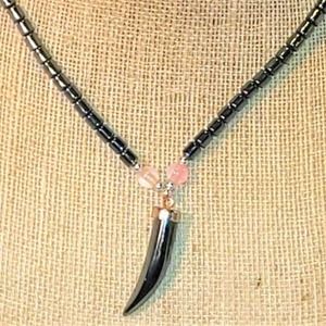 Hematite Horn Necklace